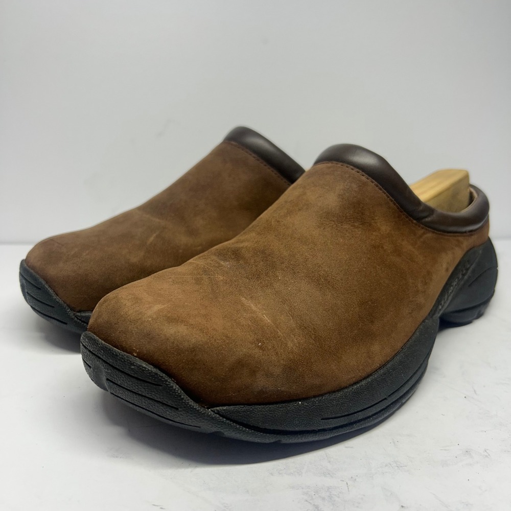 Merrell Encore Nubuck Leather Clogs Brown Mens Size 10.5 Slip On Shoes 60551